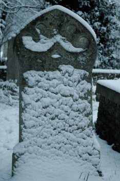 snow on grave